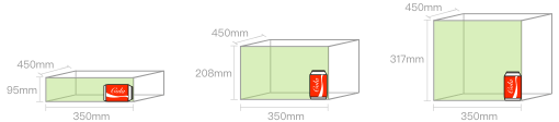 Compartment inner dimensions(mm)