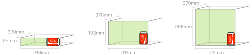 Compartment inner dimensions(mm)